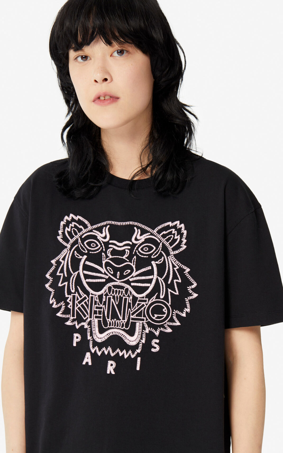 Kenzo Capsule Expedition Tiger T-shirts Dame - Sort DK-959411